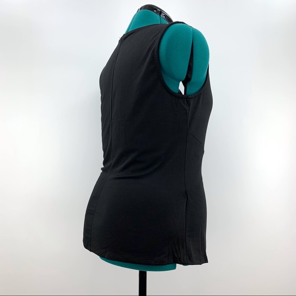 AUW NWT Black Wrap Front V-neck Ruched Sleeveless Top, Medium - Picture 8 of 16